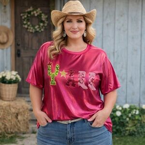 ✨ Cowgirl Glam “Y’ALL” Sequin Top ✨